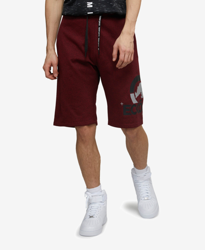 Shop Ecko Unltd Men's Four Square Fleece Shorts In Red