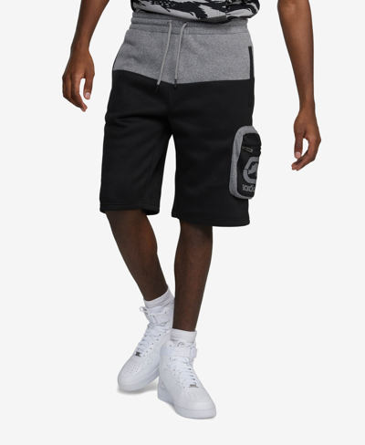 Shop Ecko Unltd Men's Top Block Cargo Fleece Shorts In Black