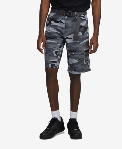 Shop Ecko Unltd Men's Flip Front Cargo Shorts In Camo Gray