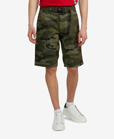 Shop Ecko Unltd Men's Big And Tall Flip Front Cargo Shorts In Camo Green