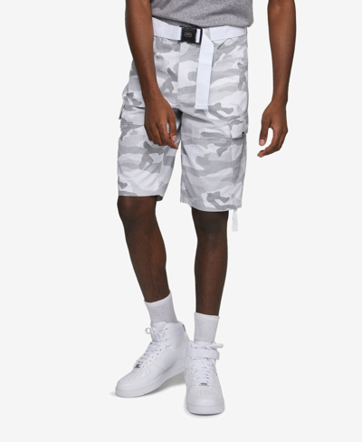 Shop Ecko Unltd Men's Recon-go Belted Cargo Shorts In White