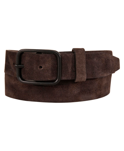 Shop Lucky Brand Men's Distressed Suede Leather Belt In Brown