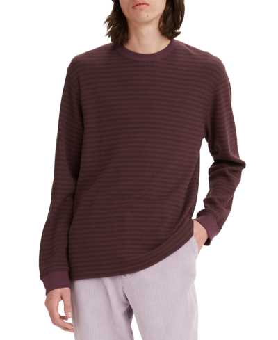 Levi's Men's Waffle Knit Thermal Long Sleeve T-shirt In Brick Red | ModeSens