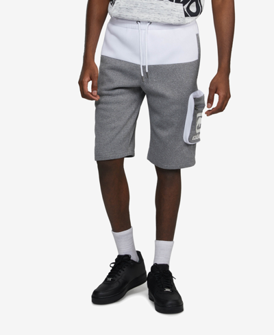 Shop Ecko Unltd Men's Top Block Cargo Fleece Shorts In Gray