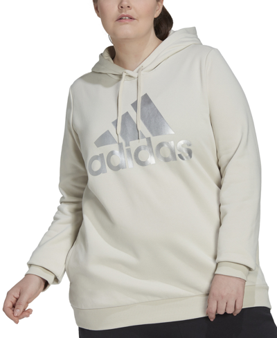 Adidas Originals Adidas Plus Size Essentials Logo Fleece Hoodie In Alumina/ silver Met. | ModeSens