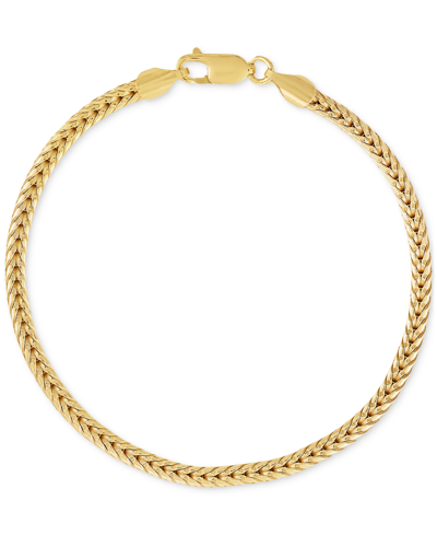 Shop Esquire Men's Jewelry Squared Franco Link Chain Bracelet In 14k Gold-plated Sterling Silver, Created For Macy's