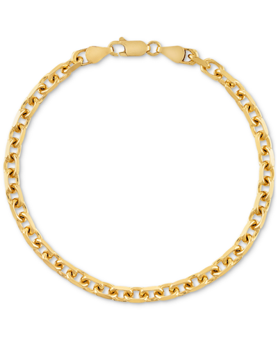 Shop Esquire Men's Jewelry Cable Link Chain Bracelet, Created For Macy's In Gold Over Silver