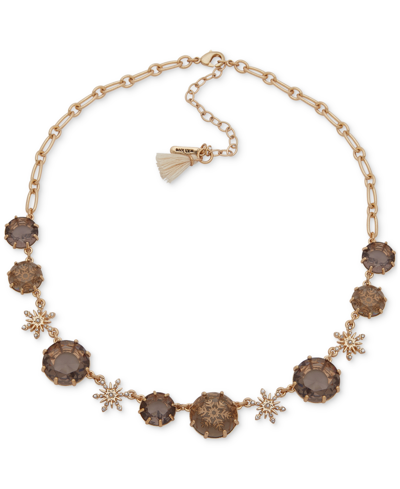 Shop Lonna & Lilly Gold-tone Stone & Crystal Snowflake Collar Necklace, 16" + 3" Extender In Open