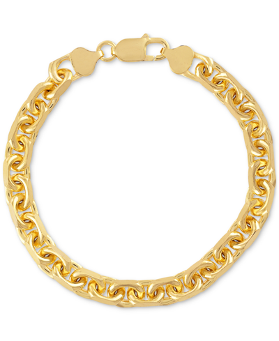 Shop Esquire Men's Jewelry Cable Link Chain Bracelet, Created For Macy's In Gold Over Silver