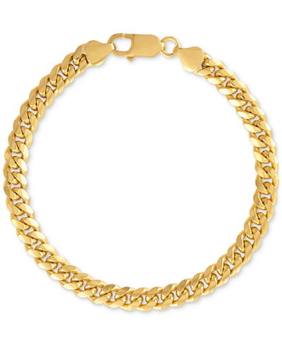 Shop Esquire Men's Jewelry Cuban Link Chain Bracelet, Created For Macy's In Gold Over Silver