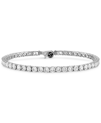 Shop Esquire Men's Jewelry White Cubic Zirconia Tennis Bracelet In Sterling Silver (also In Black Cubic Zirconia), Created For 
