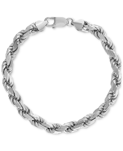 Shop Esquire Men's Jewelry Rope Link Chain Bracelet (7.5mm), Created For Macy's In Silver