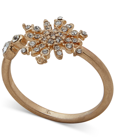 Shop Lonna & Lilly Gold-tone Pave Snowflake Accent Ring In White