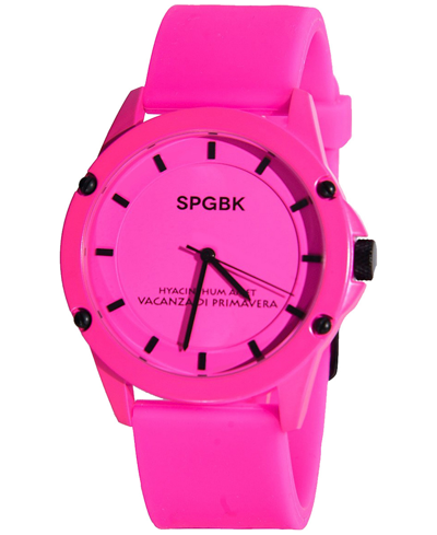 Shop Spgbk Watches Unisex Forever Pink Silicone Strap Watch 44mm In Hot Pink