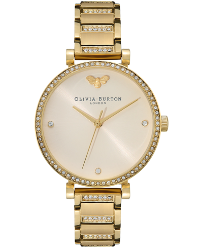 Shop Olivia Burton Women's T-bar Gold-tone Stainless Steel Bracelet Watch 32mm