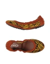 Tod's Terracotta Suede Trimmed Threaded Ballet Flats In Rust