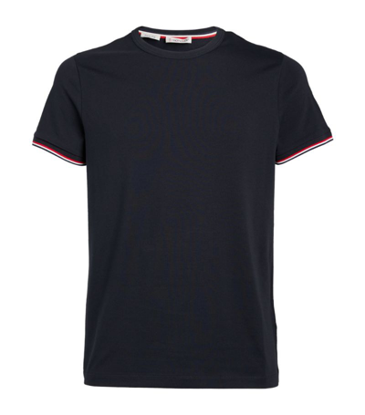 Shop Moncler Cotton-blend T-shirt In Blue