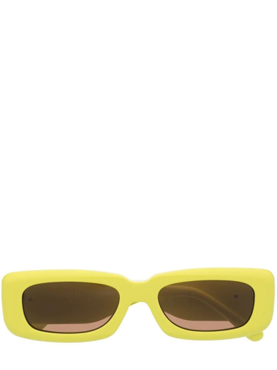 Shop Attico The  Marfa Rectangular Sunglasses In Yellow