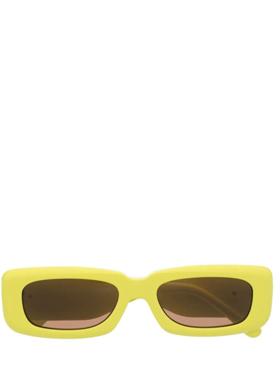 Attico Mini Marfa Rectangular Sunglasses In Yellow