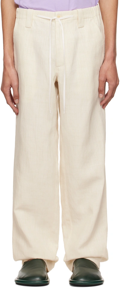 Shop Jacquemus Off-white Le Papier 'le Pantalon Taiolo' Trousers