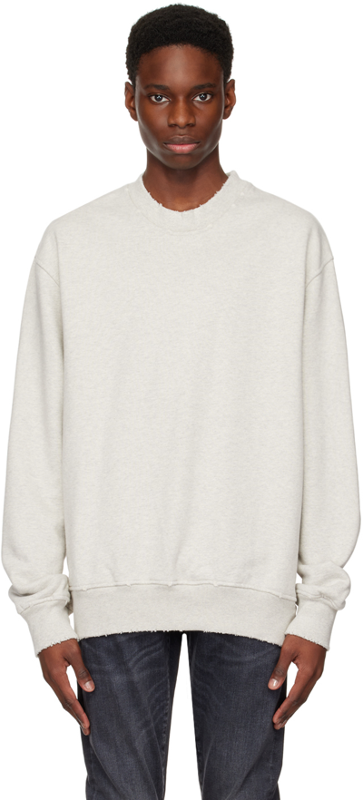 Shop Han Kjobenhavn Gray Distressed Sweatshirt In Distressed Grey Mela