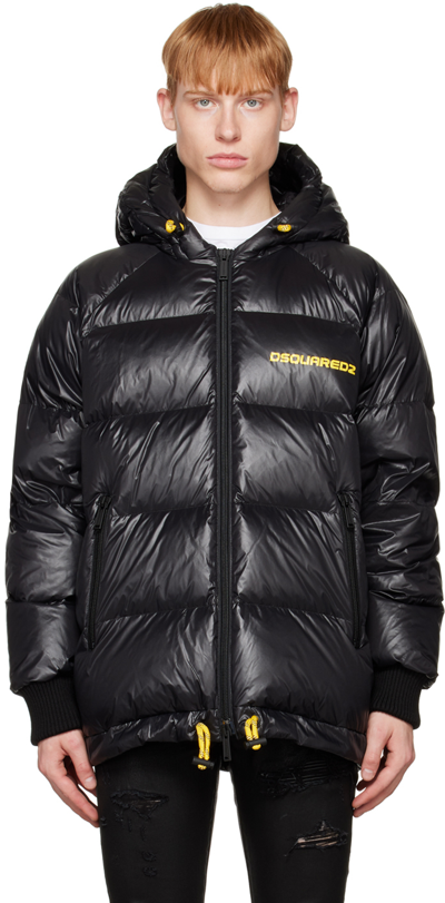 Shop Dsquared2 Black Crest Down Jacket In 900 Black