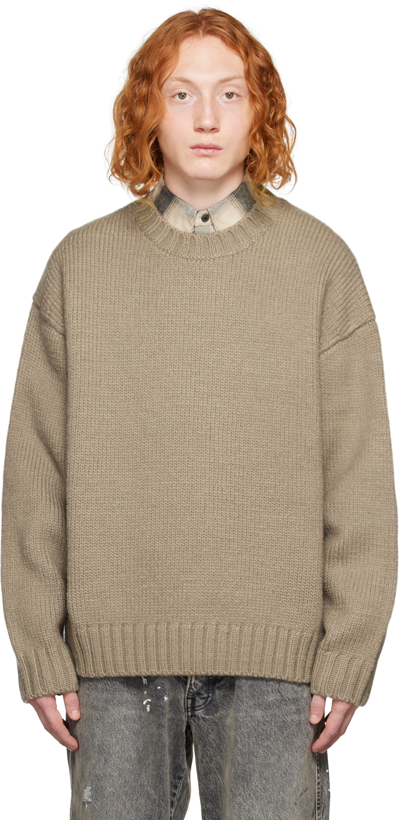 Shop Frame Taupe Chunky Sweater In Dove Grey