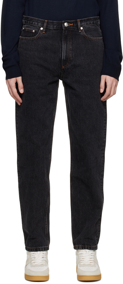 Shop Apc Black Martin Jeans In Lze Noir Delave