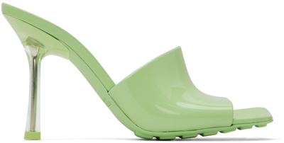 Bottega Veneta Stretch Mules With Squared Toe And Stiletto Heel In 3505 Pistachio
