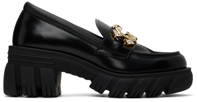 Shop Gucci Black Interlocking G Loafers In 1000 Nero/nero