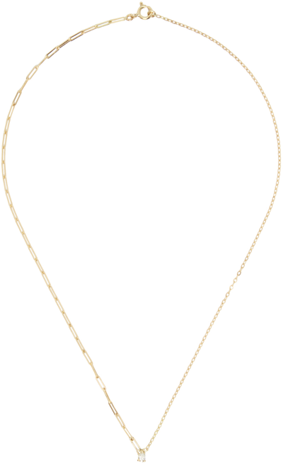 Shop Yvonne Léon Gold Pear Diamond Necklace In Yellow Gold