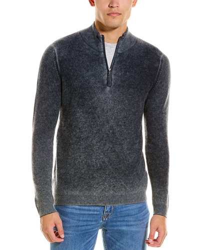 Shop Autumn Cashmere Inked Shaker Wool & Cashmere-blend 1/4-zip In Grey