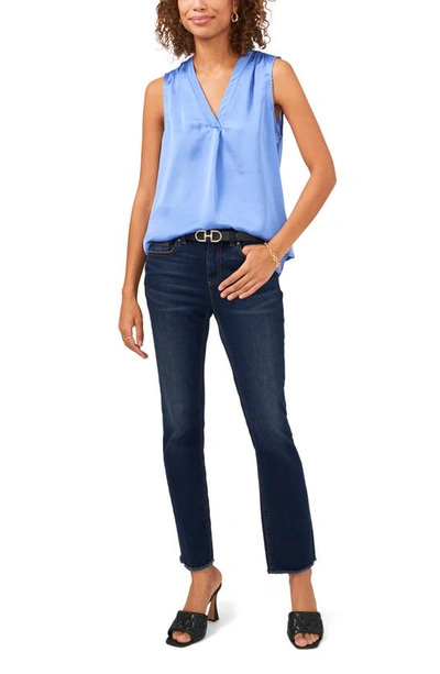 Shop Vince Camuto Rumpled Satin Blouse In Blue Jay