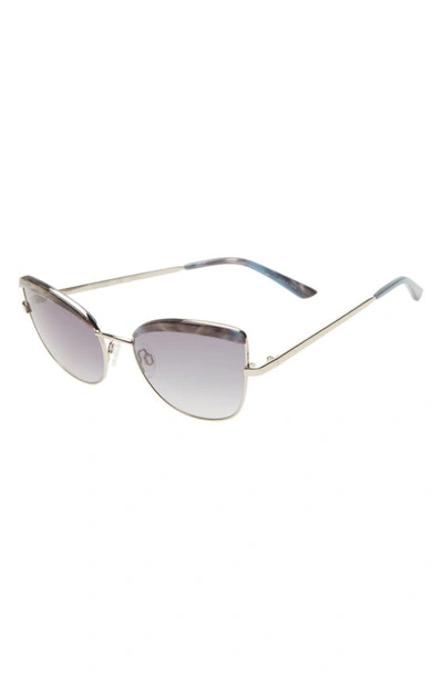 Isaac Mizrahi New York 55mm Gradient Cat Eye Sunglasses In Gunmetal