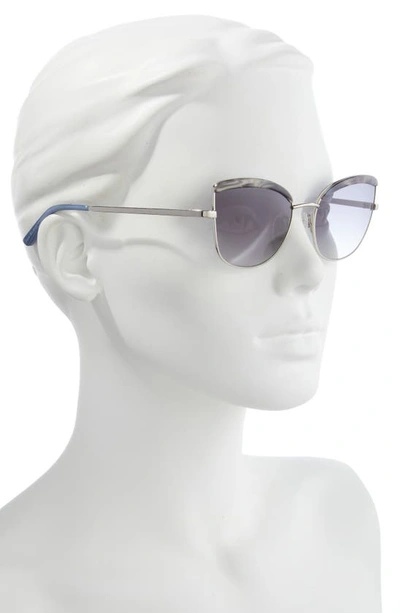 Shop Isaac Mizrahi New York 55mm Gradient Cat Eye Sunglasses In Gunmetal