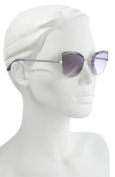 Isaac Mizrahi New York 55mm Gradient Cat Eye Sunglasses In Gunmetal