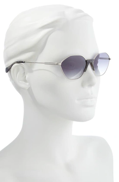 Isaac Mizrahi New York 55mm Geometric Sunglasses In Silver