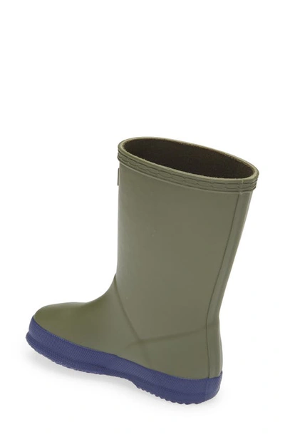Shop Hunter Kids' First Classic Rain Boot In Ismarken Olive/ Balder Blue