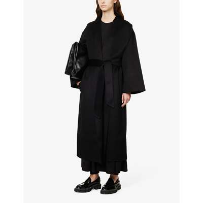 Shop Tove Women's Black Rebeca Shawl-collar Wool-blend Coat