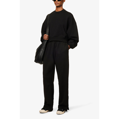 Shop Wardrobe.nyc Women's Black X Hailey Bieber Relaxed-fit Cropped Cotton-jersey Sweatshirt