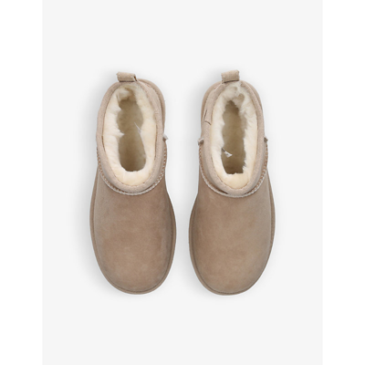 Ugg Classic Ultra Mini Suede Ankle Boots In Beige