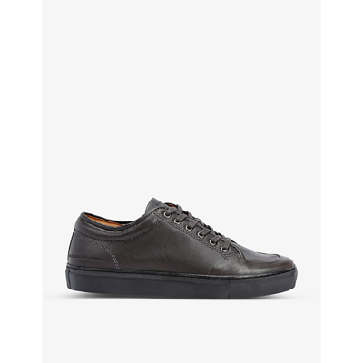 Shop Belstaff Rally Leather Low-top Trainers In Grey