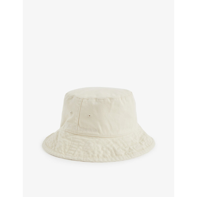 Shop Acne Studios Brimmo Logo-embroidered Cotton Bucket Hat In Ecure Beige
