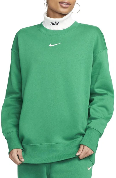 Shop Nike Sportswear Phoenix Sweatshirt In Malachite/ Sail