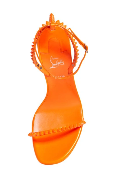Shop Christian Louboutin So Me Studded Ankle Strap Sandal In Fluo Orange