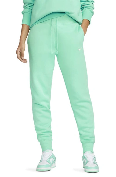 Shop Nike Sportswear Phoenix Fleece Sweatpants In Light Menta/ Sail