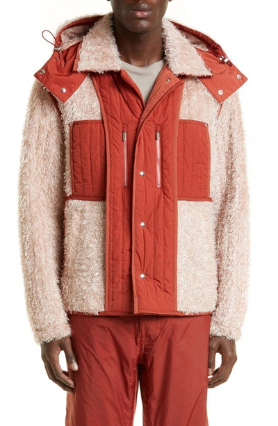 Shop Craig Green Fluffy Reversible Worker Jacket In Red/ Pink