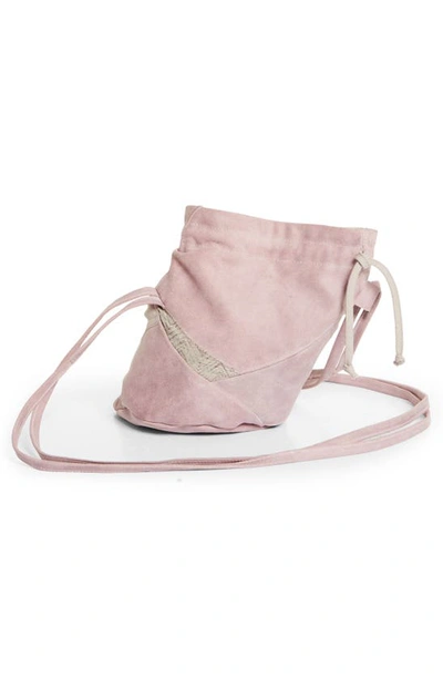 Pink Oren Small Suede Messenger Bag