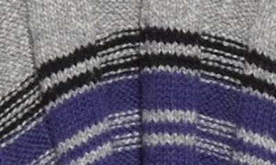 Shop Kiko Kostadinov Brutus Stripe Asymmetric Cotton & Wool Blend Sweater In Grey Melange / Aura