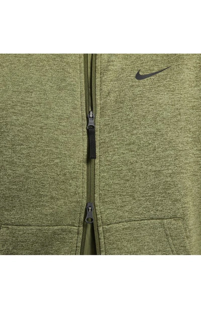 Shop Nike Therma-fit Water Repellent Full Zip Bomber Jacket In Green/ Green/ Black